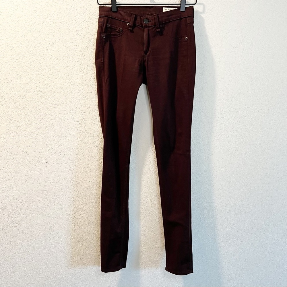 Women’s Rag & Bone burgundy red skinny leggings size 25